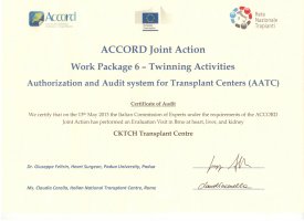 certifikát Akreditace transplant